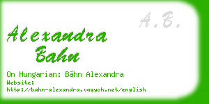 alexandra bahn business card